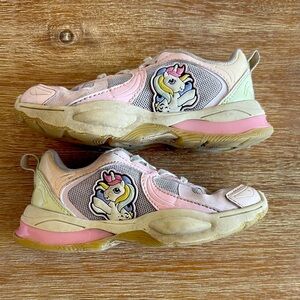 Kids Unicorn Sneakers - Pink and Cream